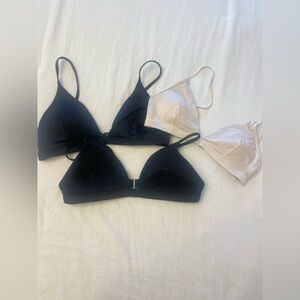 Abercrombie & Fitch Black and Cream Bras